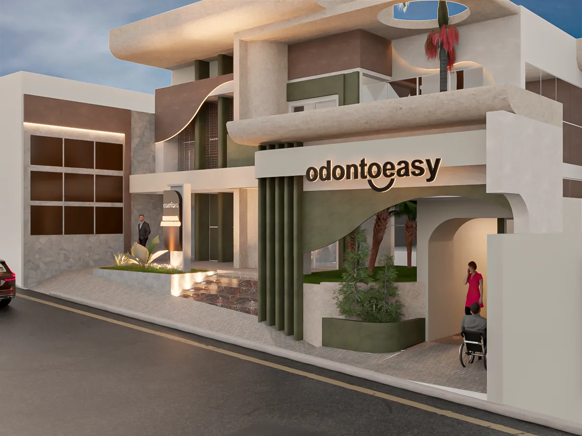 Vista lateral da fachada