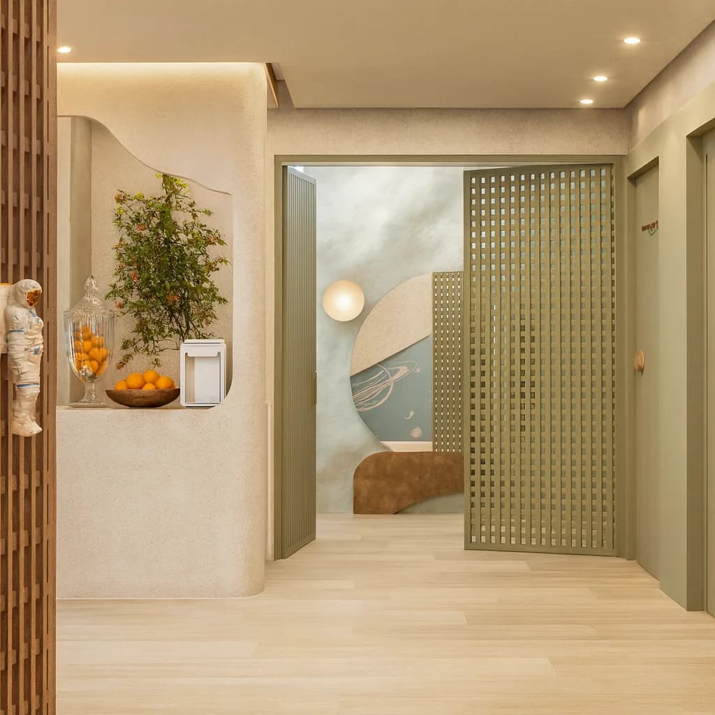 Sala de espera vista pela recepção