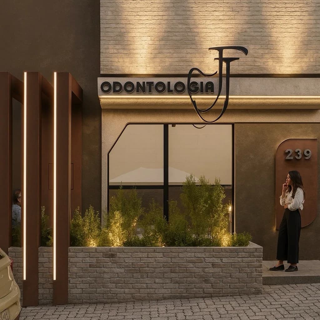 Vista lateral da fachada