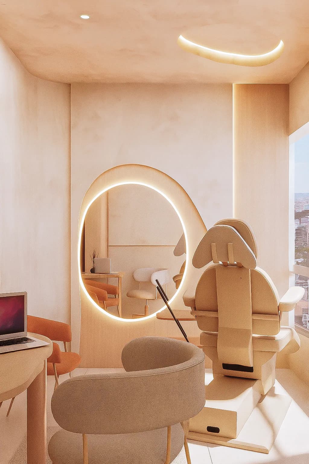 Detalhe do hall make — espelho de cortesia