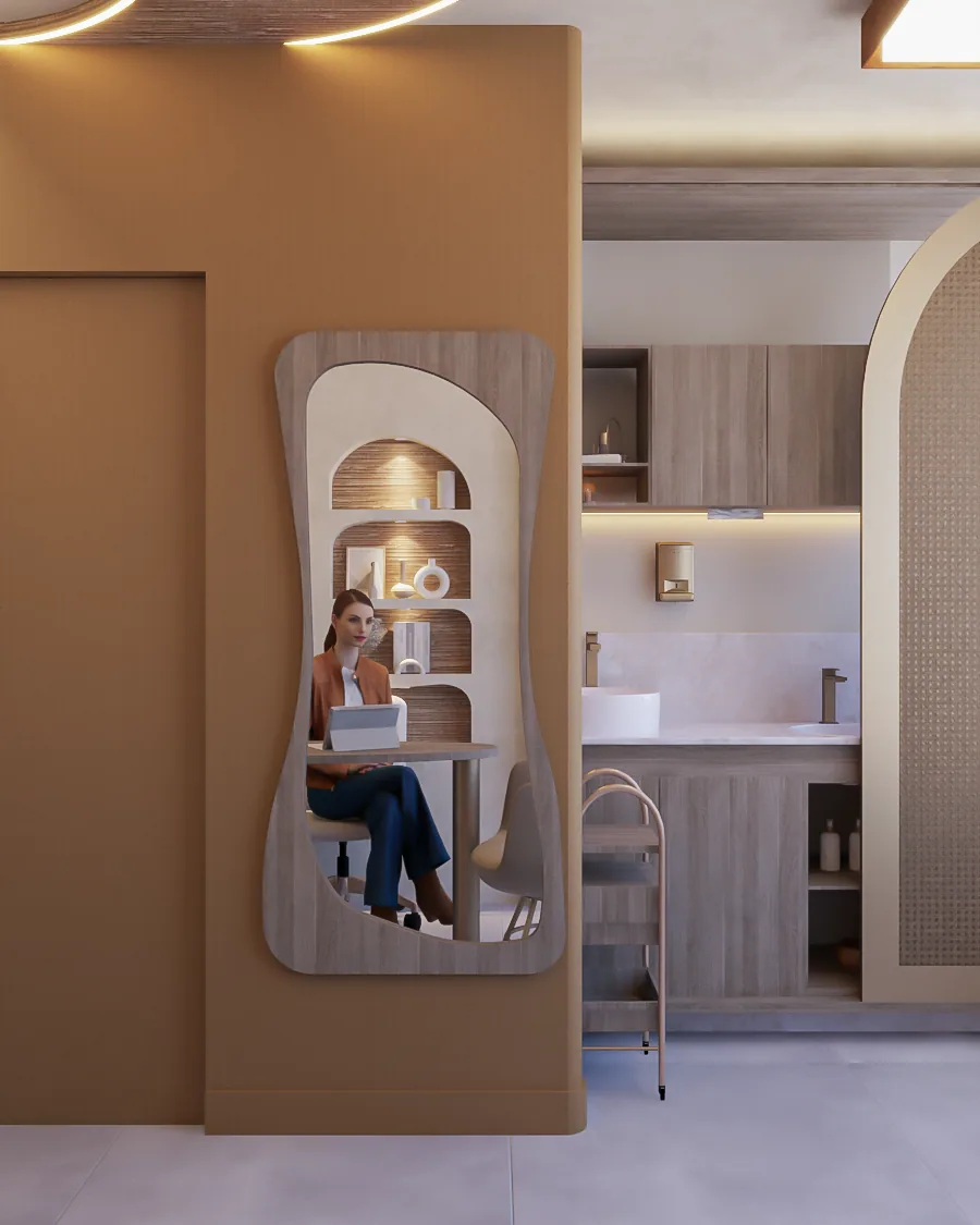 Consultório principal — bancada sob medida